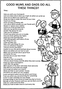 Print-Ready Handout: Good Mums And Dads Do All These Things!!
