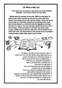 Print-Ready Handout: Mixed up Bible Story