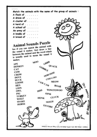 Print-Ready Handout: Animal Sounds Puzzle