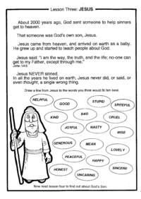 Print-Ready Handout: Lesson 3: JESUS