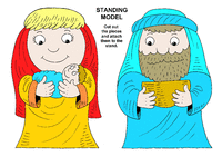 Print-Ready Handout: Standing Joseph and Mary - color